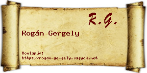 Rogán Gergely névjegykártya
